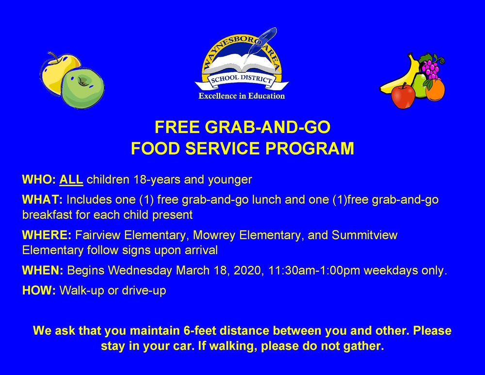 GrabAndGo Food Service Program Waynesboro Area School District