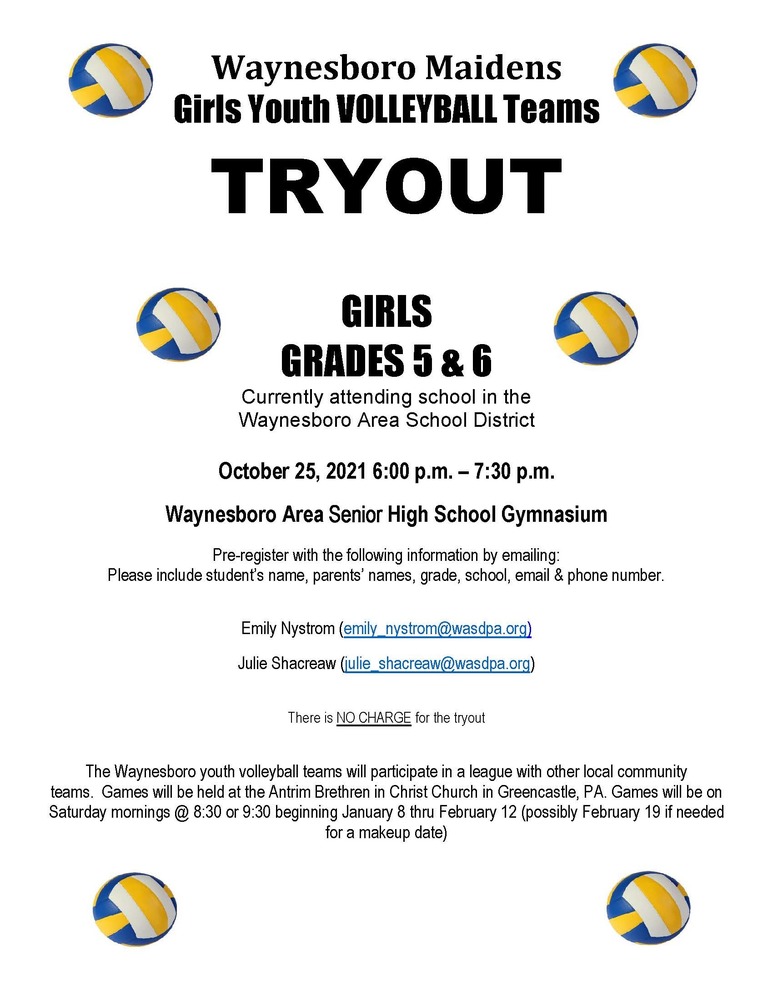 WASD Girls Youth Volleyball Tryouts